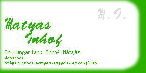 matyas inhof business card